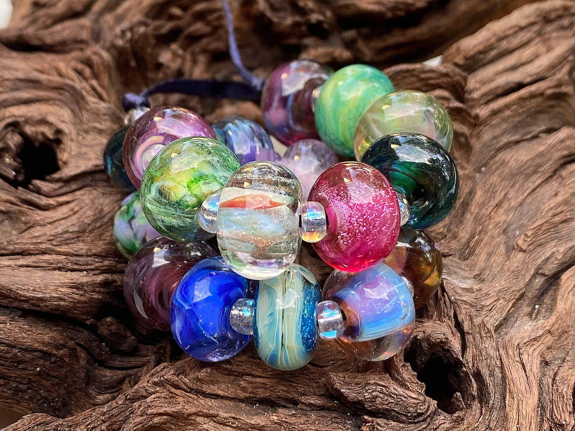 18 Colorful Mixed Orphan Lampwork Beads Set SRA