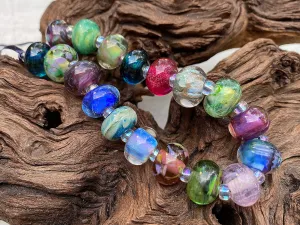 18 Colorful Mixed Orphan Lampwork Beads Set SRA