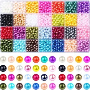 1960PCS 6mm Multicolor Pearl Beads for Crafting Jewelry Gifts