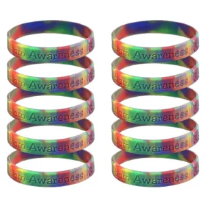 25 Awareness Silicone Bracelets (Pick Your Color/Cause)