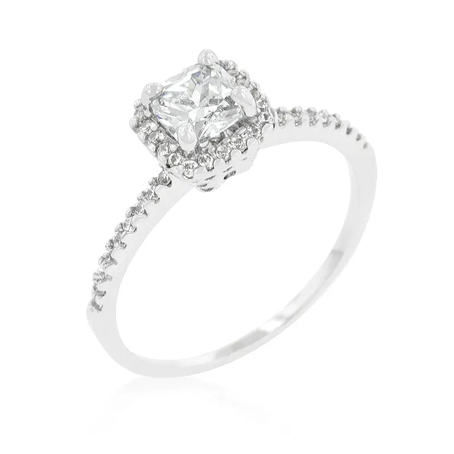 Ada Delicate Princess Cut Halo Engagement Ring | 1.25ct