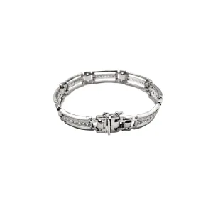 Aligned CZ Pivot Bar Bracelet (14K)