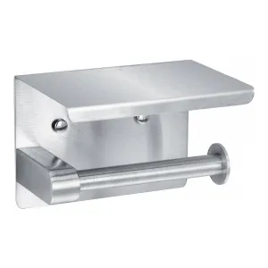 Alpine Double Toilet Paper Holder with Shelf Storage Rack, Brushed Stainless - ALP487-B