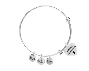 Arthritis Heart Retractable Charm Bracelet