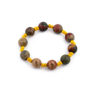 Beaded Mookaite Jasper Bracelet