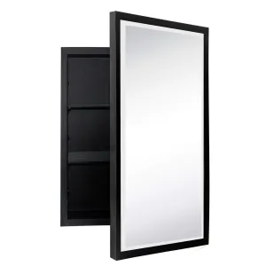 Black Friday Sale Haddison Rectangular Metal Framed Recessed Bathroom Medicine Cabinet with Mirror