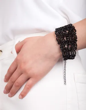 Black Lace Bead Bracelet