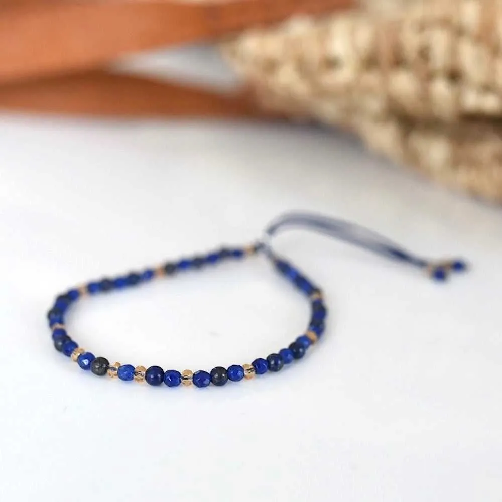 Blue Lapis Adjustable Gemstone Bracelet