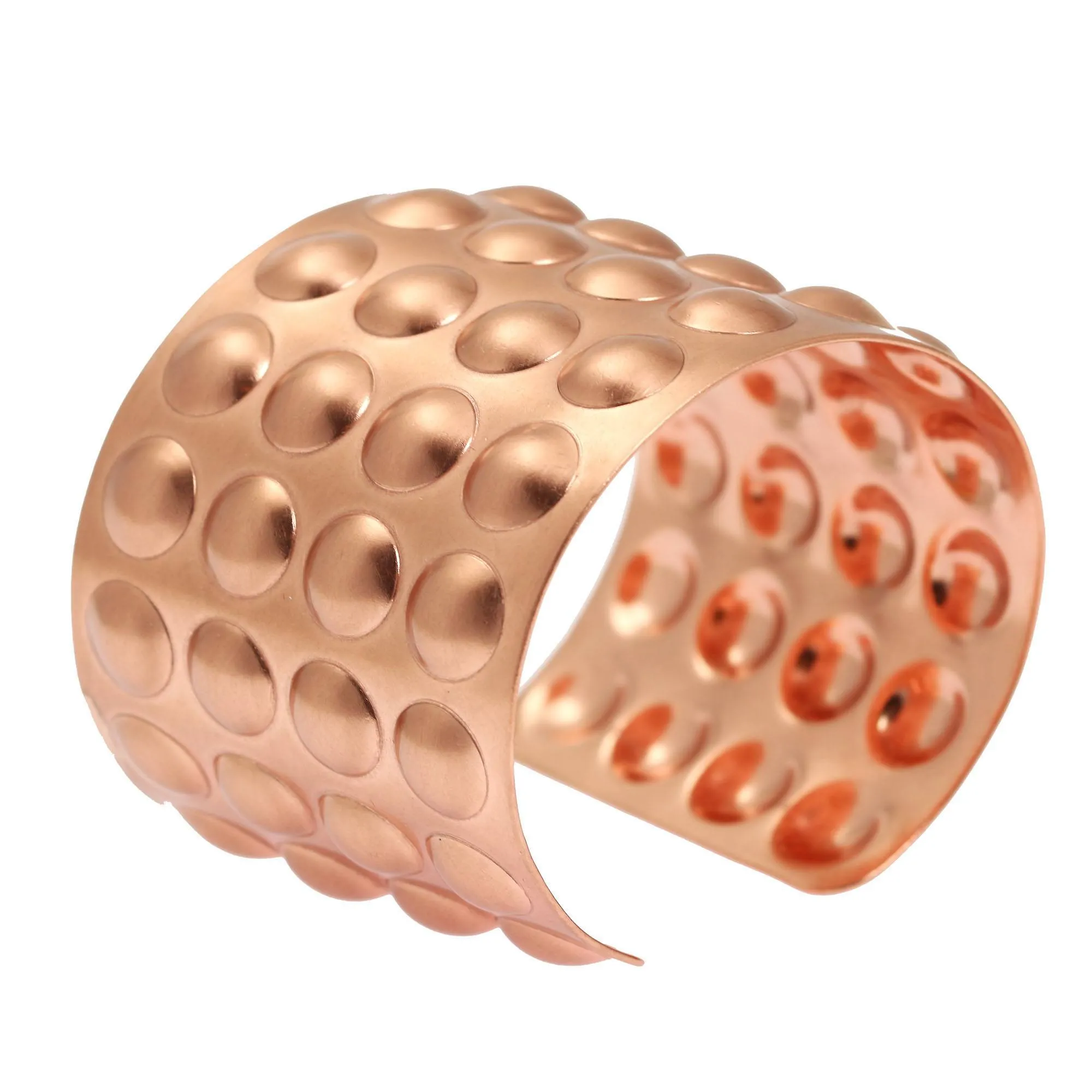 Brushed Copper Bubble Wrap Cuff Bracelet