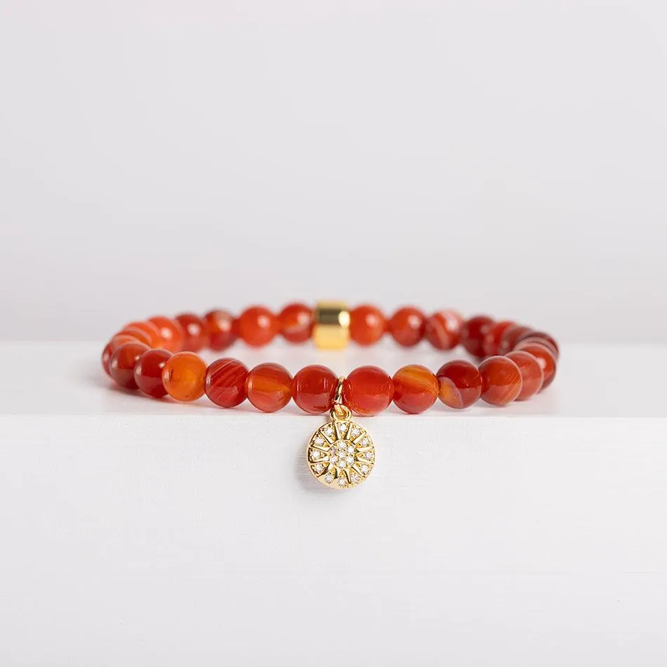 Carnelian Bracelet with Celestial Charm