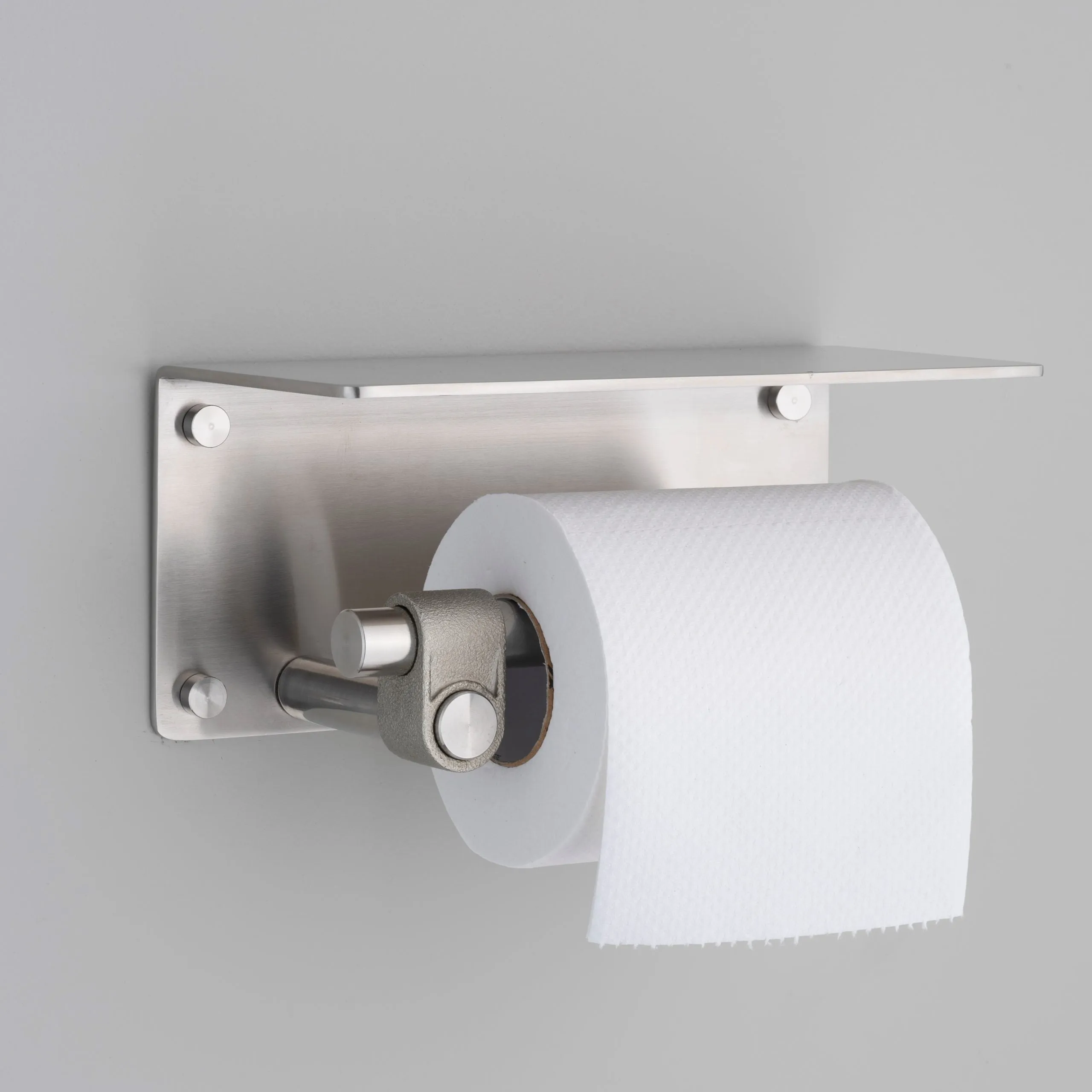 Cast Toilet Roll Holder with Shelf