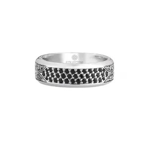 Classic Pave Band Ring - Solid Silver