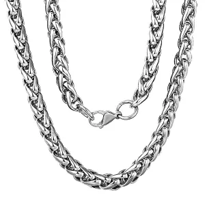 Classy Men 7.5mm Stainless Steel Wheat Chain Necklace