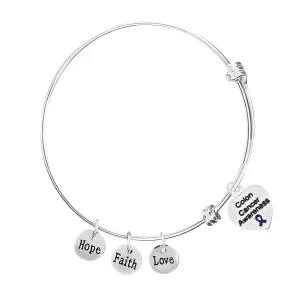 Colon Cancer Heart Retractable Charm Bracelets