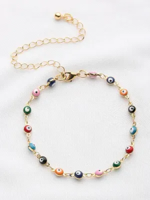 Colorful Beaded Design Chain Bracelet