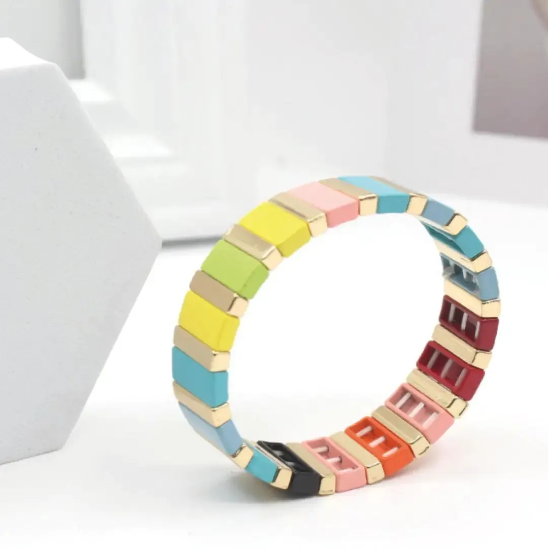 Colourful Enamel Tile Bracelet