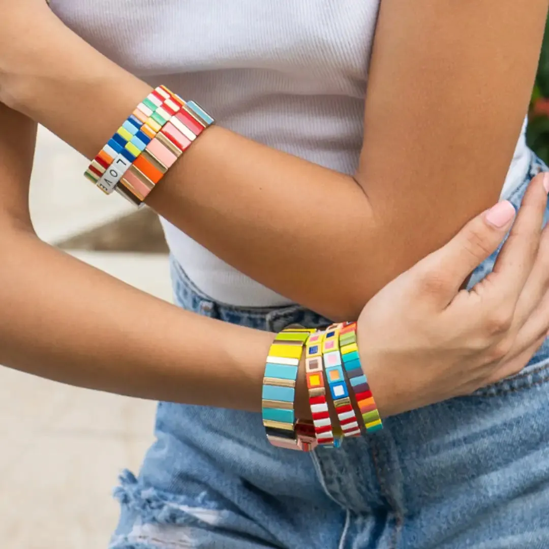 Colourful Enamel Tile Bracelet