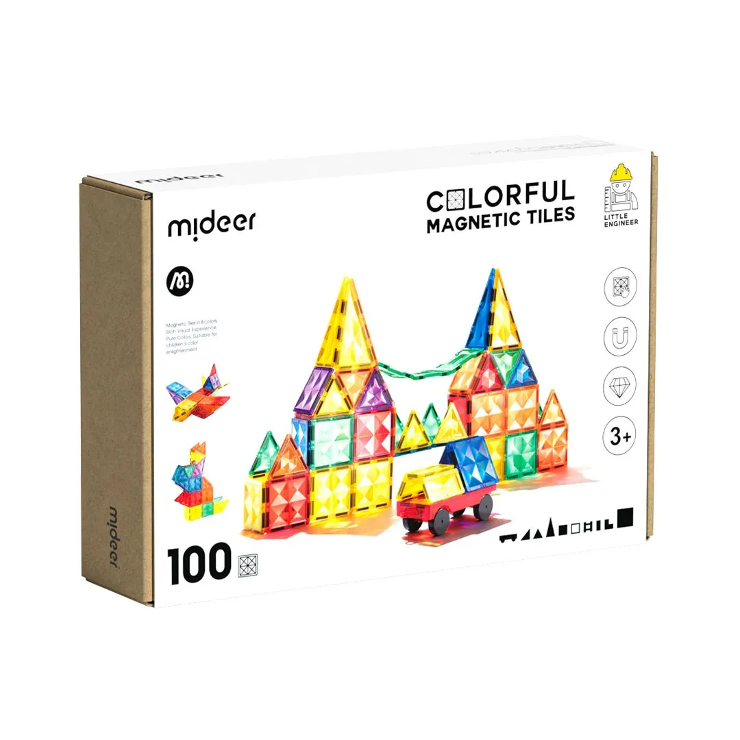 Colourful Magnetic Tiles 100pc