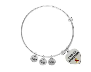 Coronavirus (COVID-19) Heart Charm Retractable Bracelets