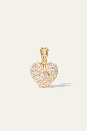 Cuore Pave Gold Vermeil Charm