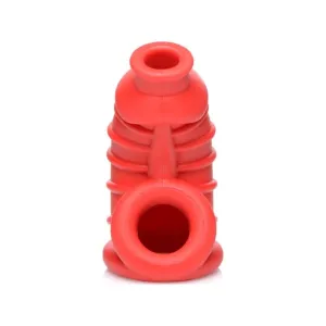 Dark Chamber Silicone Chastity Cage Red