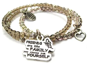 Friends Are The Family You Choose For Yourself Delicate Glass And Roses Wrap Bracelet Set