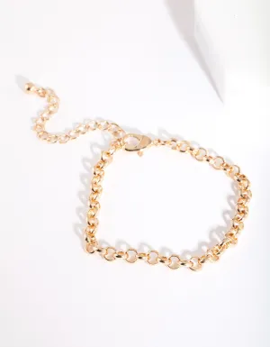 Gold Circle Link Bracelet