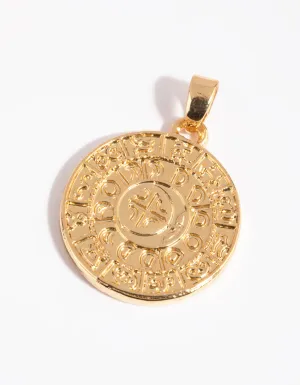 Gold Plated Aztec Coin Charm