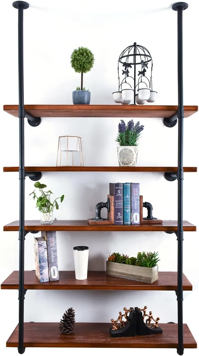 Industrial Iron Pipe DIY Shelf - 5 Tier