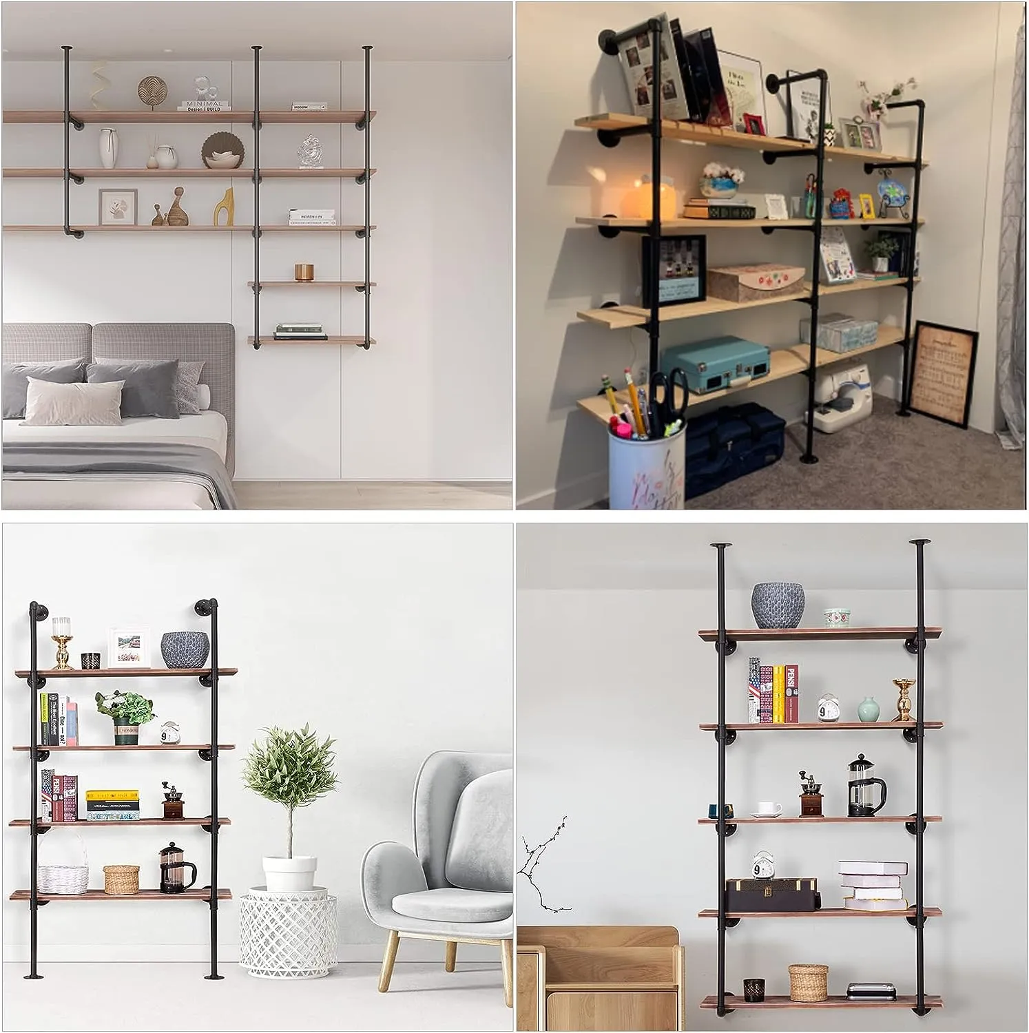 Industrial Iron Pipe DIY Shelf - 5 Tier