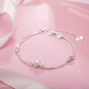 JC - Silver Star Charm Bracelet: 925 sterling, perfect for women’s weddings and holiday gifts