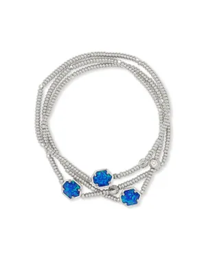 Kendra Scott Tomon Bracelet Set - Rhodium Royal Blue Opal