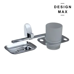 Luxe Wall Mounted Soap Dispenser and Glass Holder