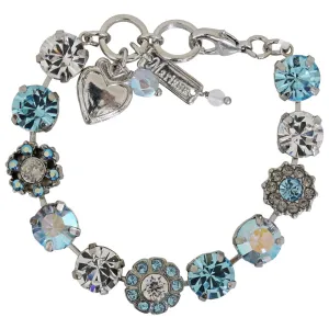 Mariana "Italian Ice" Rhodium Plated Lovable Daisy Crystal Bracelet, 4174 141ro