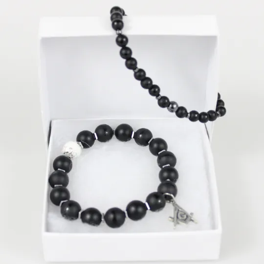 Masonic Stackable Bead Bracelet Set