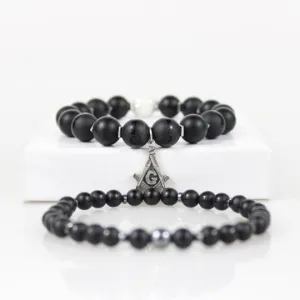 Masonic Stackable Bead Bracelet Set