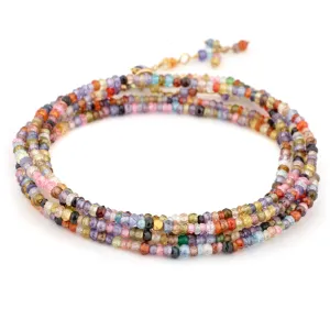 Multi-Colored Cubic Zirconia Wrap Bracelet/Necklace