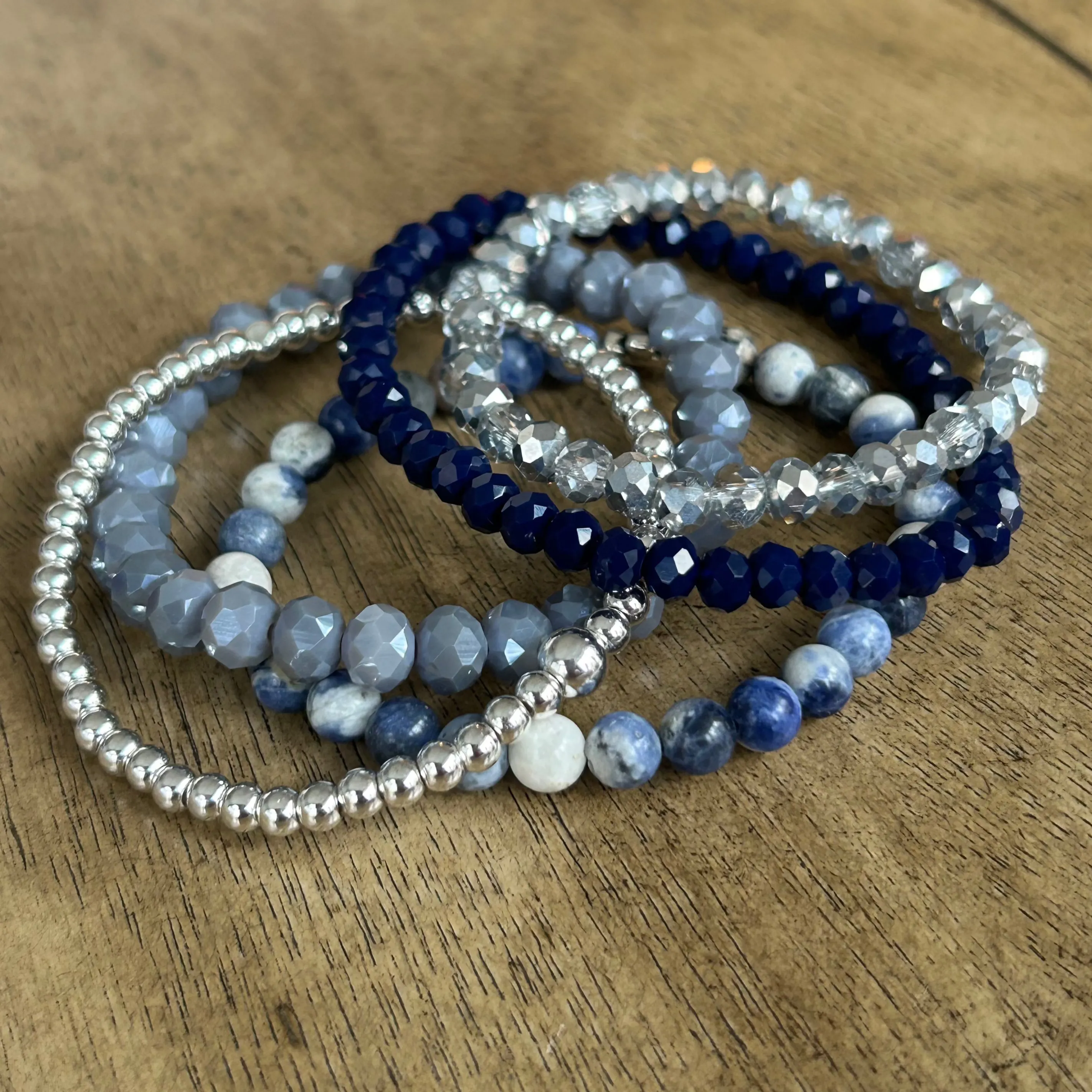 Party Blue Bracelet Stack Summer