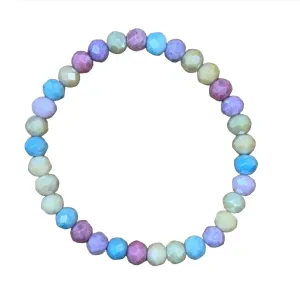 Pastel Rainbow Mix AB Faceted Rondelle 6mm Bracelet