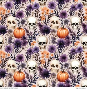 Pumpkin Skulls 2 Printed Vinyl Sheet/Wrap