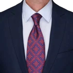 Red and Blue Royal Elegance Duchesse Silk Tie