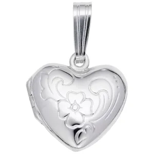 Rembrandt Charms - Heart with Flower Design Locket Charm - 8605