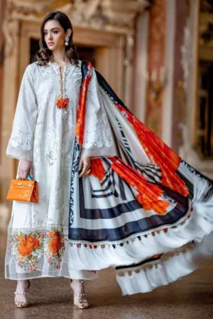 Sana Safinaz Luxury Lawn Collection 2019 – 2B - Bianco