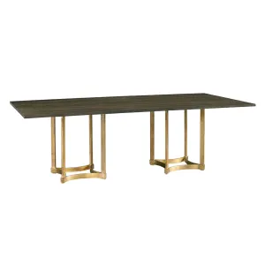 Stella Gold Rectangular Double Pedestal Dining Table