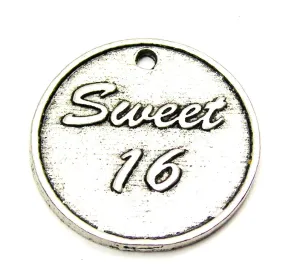 Sweet 16 Circle Genuine American Pewter Charm