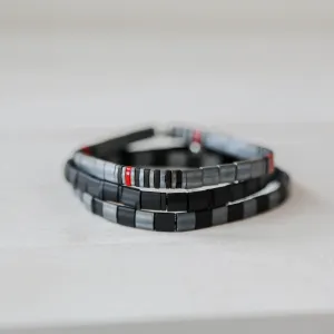 THIN RED LINE in Gray - FIREFIGHTER BRACELET